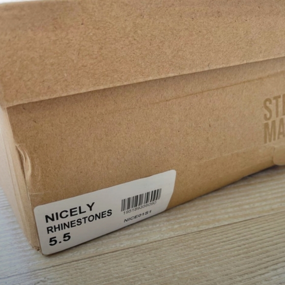 NEW Steve Madden Nicely Rhinestone Clear Heel Sandal | Size 5.5 - Picture 2 of 7